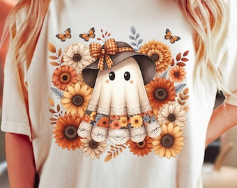 Cute Lace Ghost PNG, Boho Floral Lace Boo, Halloween PNG, Boo Ghost Shirt Png, Cute Boo Halloween Sublimation Design, Fall Png, Trendy Png