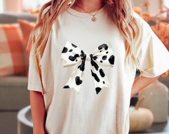Disegno PNG fiocco mucca, fiocco mucca western femminile PNG, stile Grandmillennial, file di sublimazione fiocco civetta occidentale, estetica country western