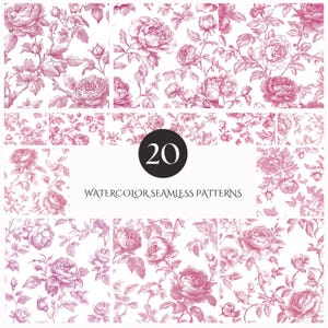 Roze chinoiseriebloemen naadloze patronen, antieke stijl vintage bloempatronen, oudroze digitale papieren, vintage clipart