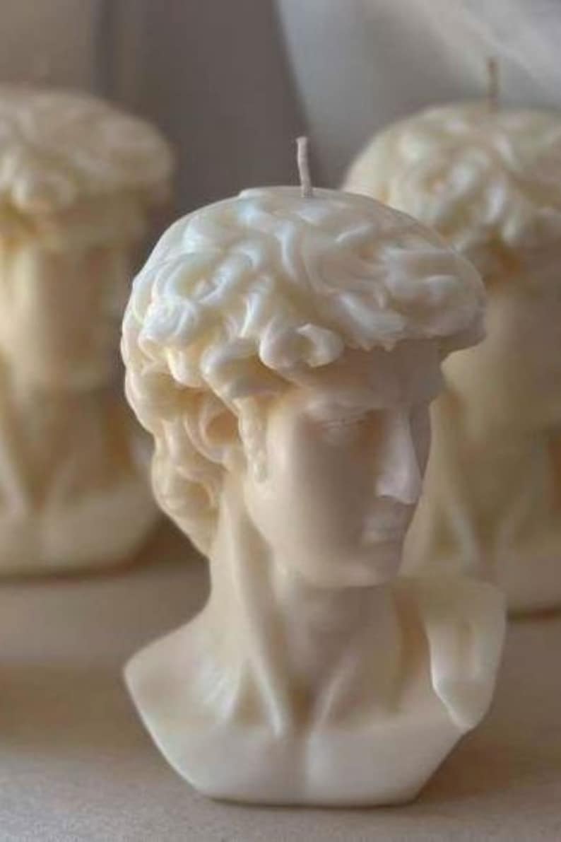 Statue of David Candle David head Greek Statue Bust Sculpture Candle Michelangelo's David Greek Candle Aesthetic Candle Gift image 5