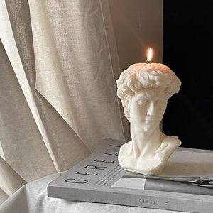 Statue of David Candle David head Greek Statue Bust Sculpture Candle Michelangelo's David Greek Candle Aesthetic Candle Gift image 2