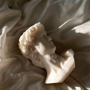 Statue of David Candle David head Greek Statue Bust Sculpture Candle Michelangelo's David Greek Candle Aesthetic Candle Gift image 3