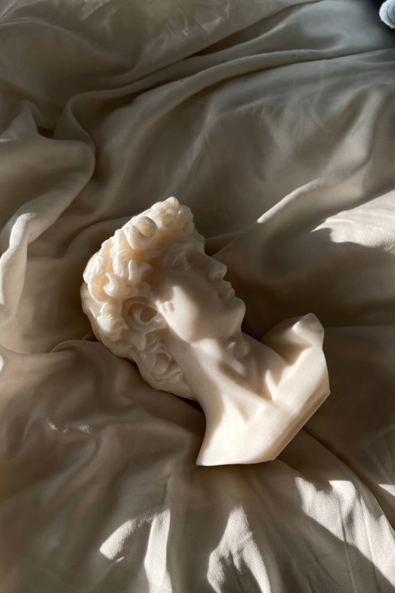 Statue of David Candle David head Greek Statue Bust Sculpture Candle Michelangelo's David Greek Candle Aesthetic Candle Gift image 3