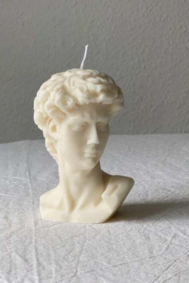 Statue of David Candle David head Greek Statue Bust Sculpture Candle Michelangelo's David Greek Candle Aesthetic Candle Gift image 4