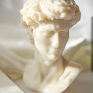 Statue of David Candle David head Greek Statue Bust Sculpture Candle Michelangelo's David Greek Candle Aesthetic Candle Gift image 1