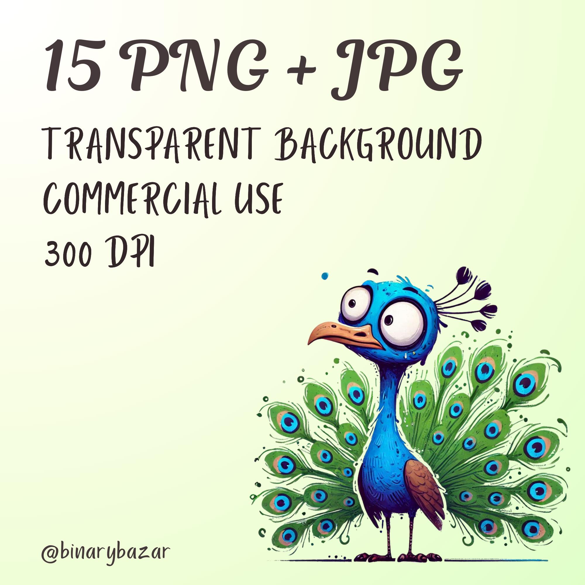 Quirky Bird Clipart PNG Bundle: Funny Animal Art (commercial Use