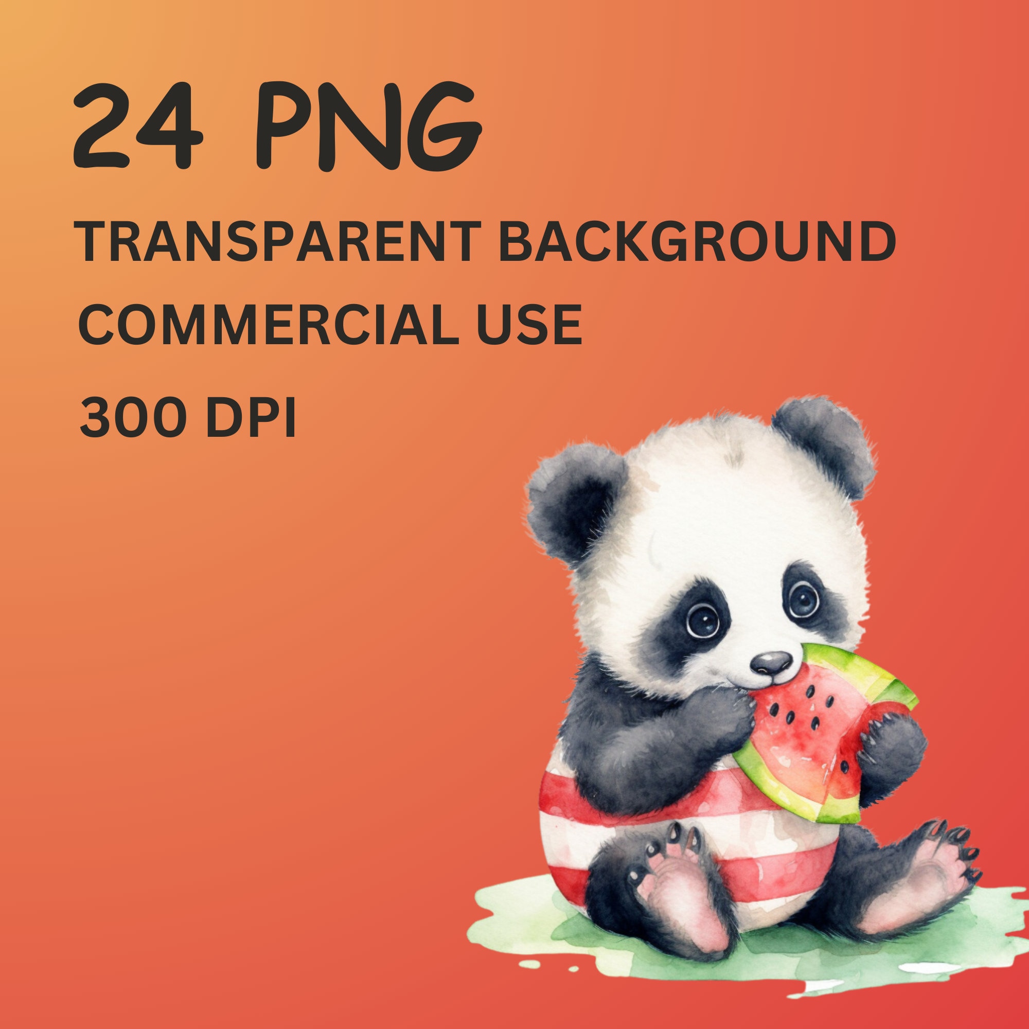Cute Baby Panda Clipart Pngs 24 Watercolor Jungle Wildlife Panda Clip
