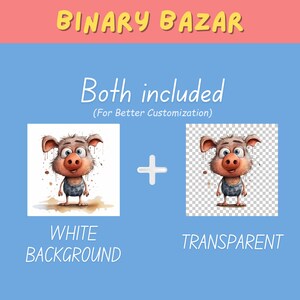 May include: A cartoon pig wearing a blue and white striped tank top and dripping with water. The image is shown with a white background and a transparent background.