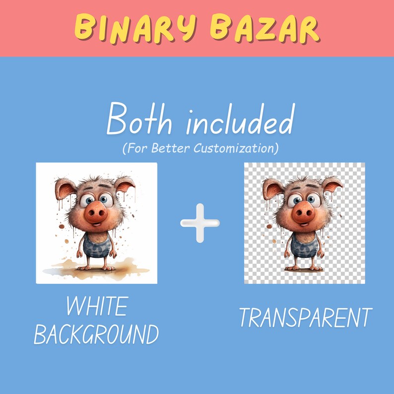May include: A cartoon pig wearing a blue and white striped tank top and dripping with water. The image is shown with a white background and a transparent background.