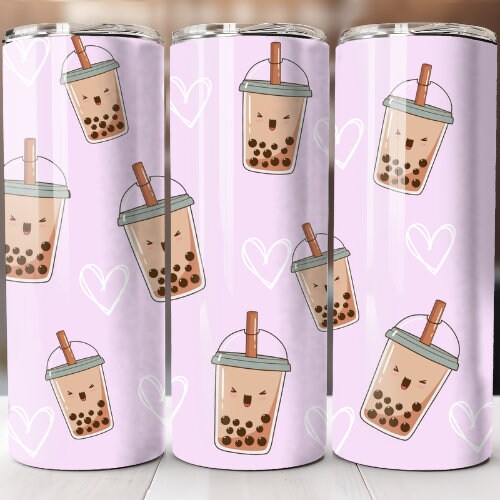 boba tea themed stainless steel tumbler – bleu frog creations