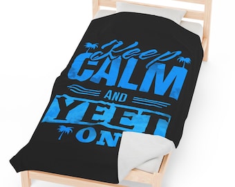 Funny Jey Uso Inspired Keep Calm and Yeet On Blanket Wrestling Fan Gift YEET Blanket Gift Idea For Wrestling Fans Jey Uso Wrestling Merch