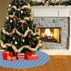 Jey Uso YEET Patterned Tree Skirt Wrestling Christmas Gift Wrestling Inspired YEET Christmas Decor Jey Uso YEET Christmas Decor