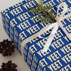 Jey Uso YEET Christmas Wrapping Paper | Wrestling Fan Wrapping Paper | Personalized Wrestling Yeet Jey Uso Holiday Gifts