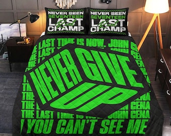 Wrestling Bedding Custom  You Cant See Me Hustle Loyalty Respect Duvet Cover Set Wrestling Fan Gift Cenation Bedroom Decor Comforter Set