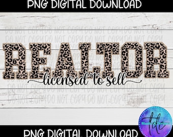 Realtor Licensed To Sell PNG: Leopard Print (Digital Download)
