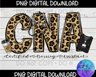 Leopard CNA Png: Nurse Life Sublimationsdesign (Digitaler Download)