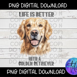 Golden Retriever PNG: Dog Lover Sublimation Design (Digital Download)