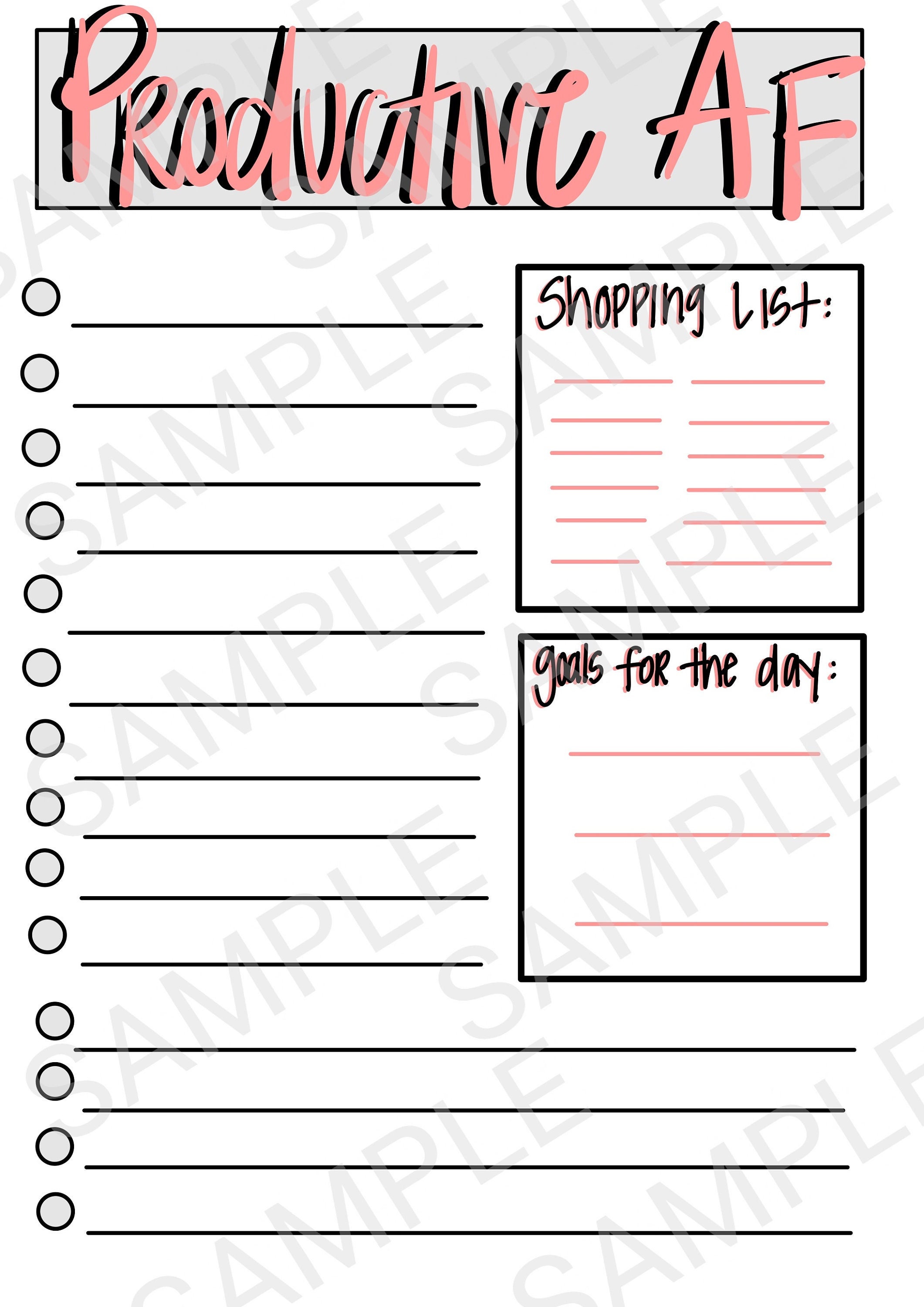 Productive AF Goodnotes Template - Etsy