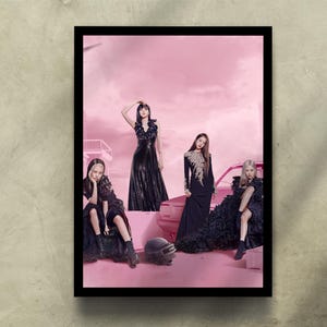 Blackpink Poster Set – Jennie Lisa Jisoo Rosé Wall Art – Kpop Girl Group Print – Digital Download - Concert Portrait Poster