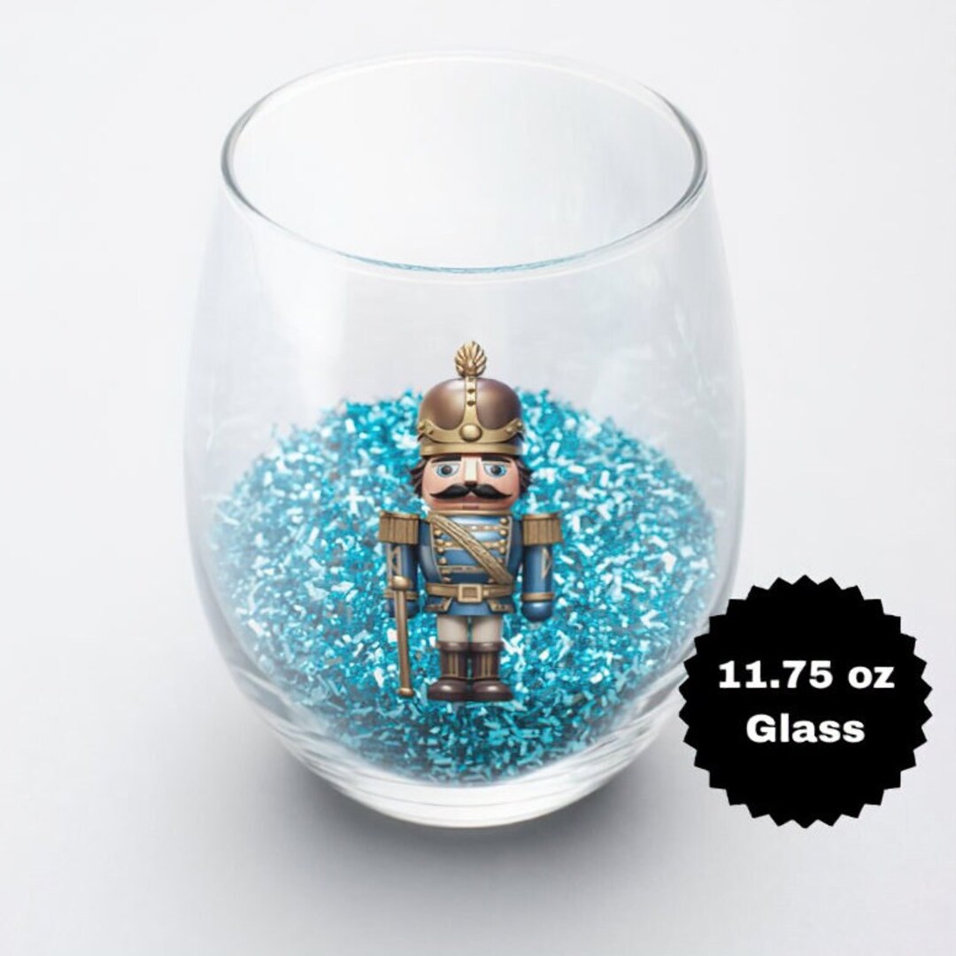 Nutcracker Wine Glass, Nutcracker Stemless Wine Glass, Winter Wine