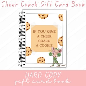 Libro di buoni regalo per allenatori di cheerleading - "Se dai un biscotto a un allenatore di cheerleading" - Regalo di apprezzamento per il cheerleading, copia fisica, idea unica