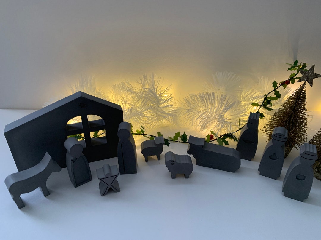Modern Style Concrete Nativity Scene - Etsy