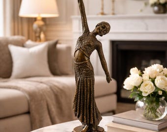 Bronzen Dansende Genade – Handgegoten Poise in Beweging, een Symbool van Passie, Balans Artistieke Vrijheid voor Luxe Thuis & Kantoor Cadeaus