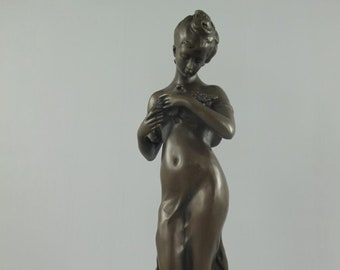Elegant Vintage Bronze Female Statue