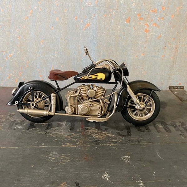 Elegant, vintage iron motorcycle, handmade