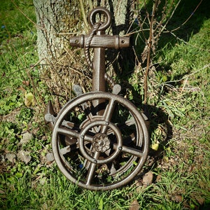 Hose holder cast iron rustic brown - Rustic Elegance