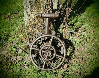 Hose holder cast iron rustic brown - Rustic Elegance