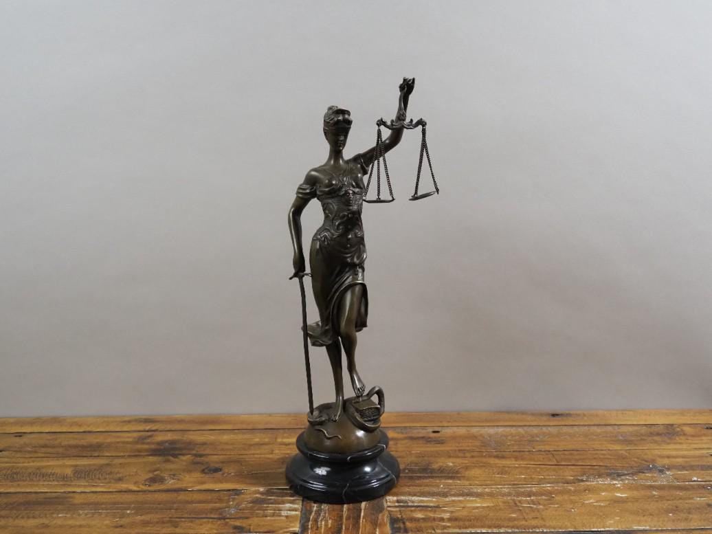 Bronze sculpture justice by a mayer - Etsy 日本