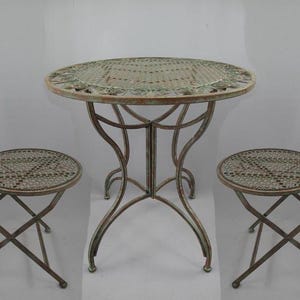 Rustic Elegance Iron 2-Piece Dining Set - Ideal for Indoor and Outdoor Use