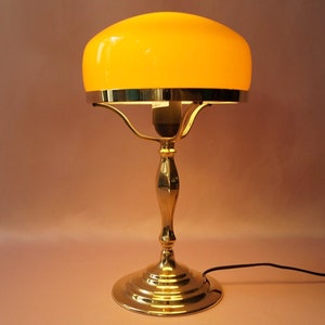 Art Deco Style Brass Mushroom Banker Lamp Vintage, Elegant, Mushroom Lamp, Home Decor, Office Decor