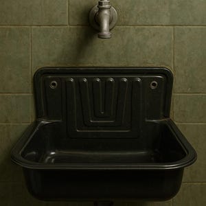 Timeless German Vintage Sink – Elegant Farmhouse Style Wall-Mounted Sink with Granite Coating, Perfect for Indoor & Outdoor Spaces