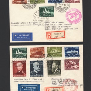 Ciudad Libre de Danzig 1935 Correo Aéreo Alemán - Europa Sudamérica Sellos Postales