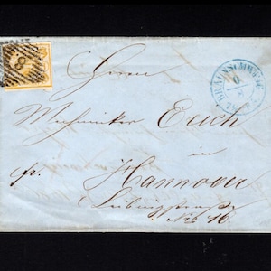 Sello raro de Braunschweig de 1853: Carta coleccionable de Altdeutschland del ducado alemán Filatelia histórica