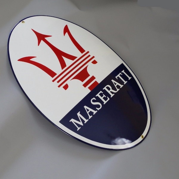 Schild Logo MASERATI Emaille