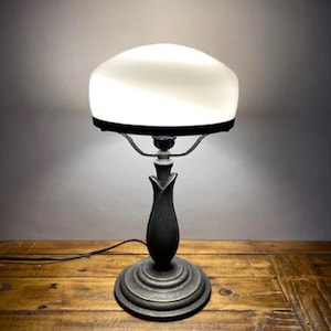 Antike Pilz-Tischlampe aus Messing