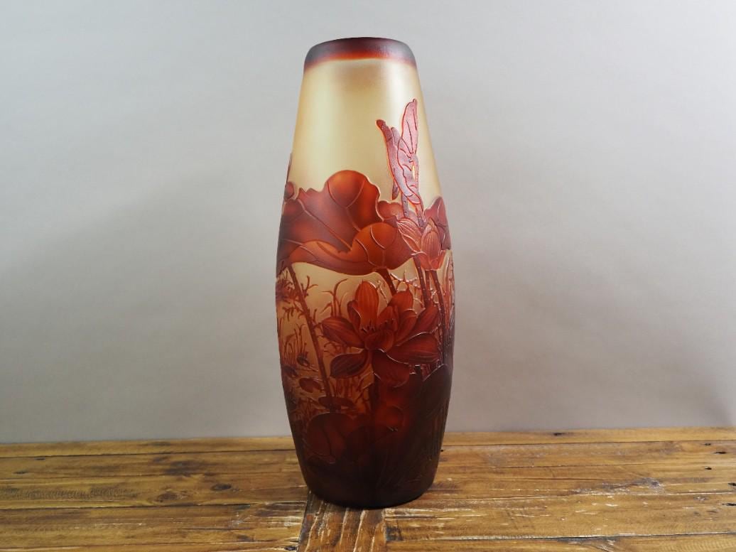 希少 LEGRAS ルグラ フランス製 ガラス彫刻　風景画 花瓶　アンティーク ルグラ Legras 花瓶 アンティークグラス 希少 LEGRAS ルグラ