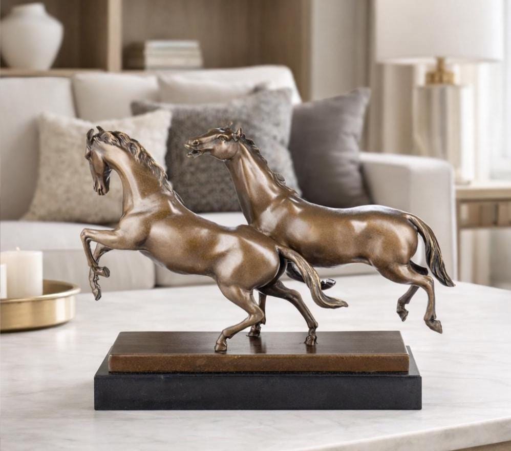 Sculpture Cheval En Bronze - Villedieu-les-Poêles - Artisanat Vintage