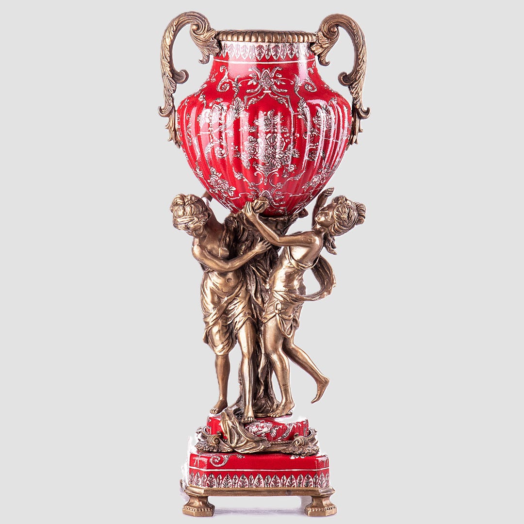 Elegant Hand-decorated Porcelain & Bronze Vase - Antique-style Luxury ...