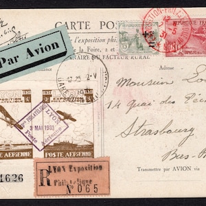 Selos Postais Franceses - Postal - Exposição Filatélica, Palácio de la Foire, 2 e 3 de Maio de 1931
