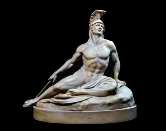 Achilles sculpture. Achilles' heel. Greek hero. Hand-painted 3D print.