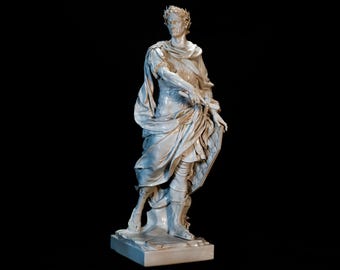 Scultura di Giulio Cesare di Coustou. Replica esatta dipinta a mano.
