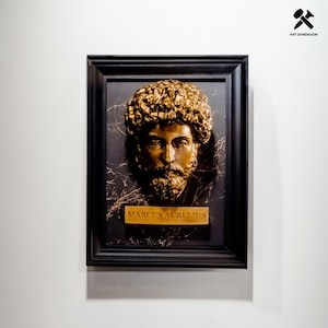 Marcus Aurelius bronze. 3D painting