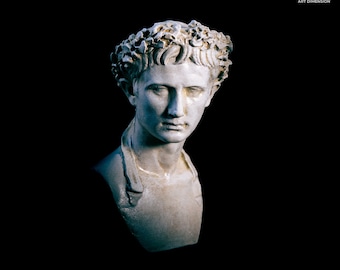 Busto do Imperador Augusto Bevilacqua. Réplica exata pintada à mão.