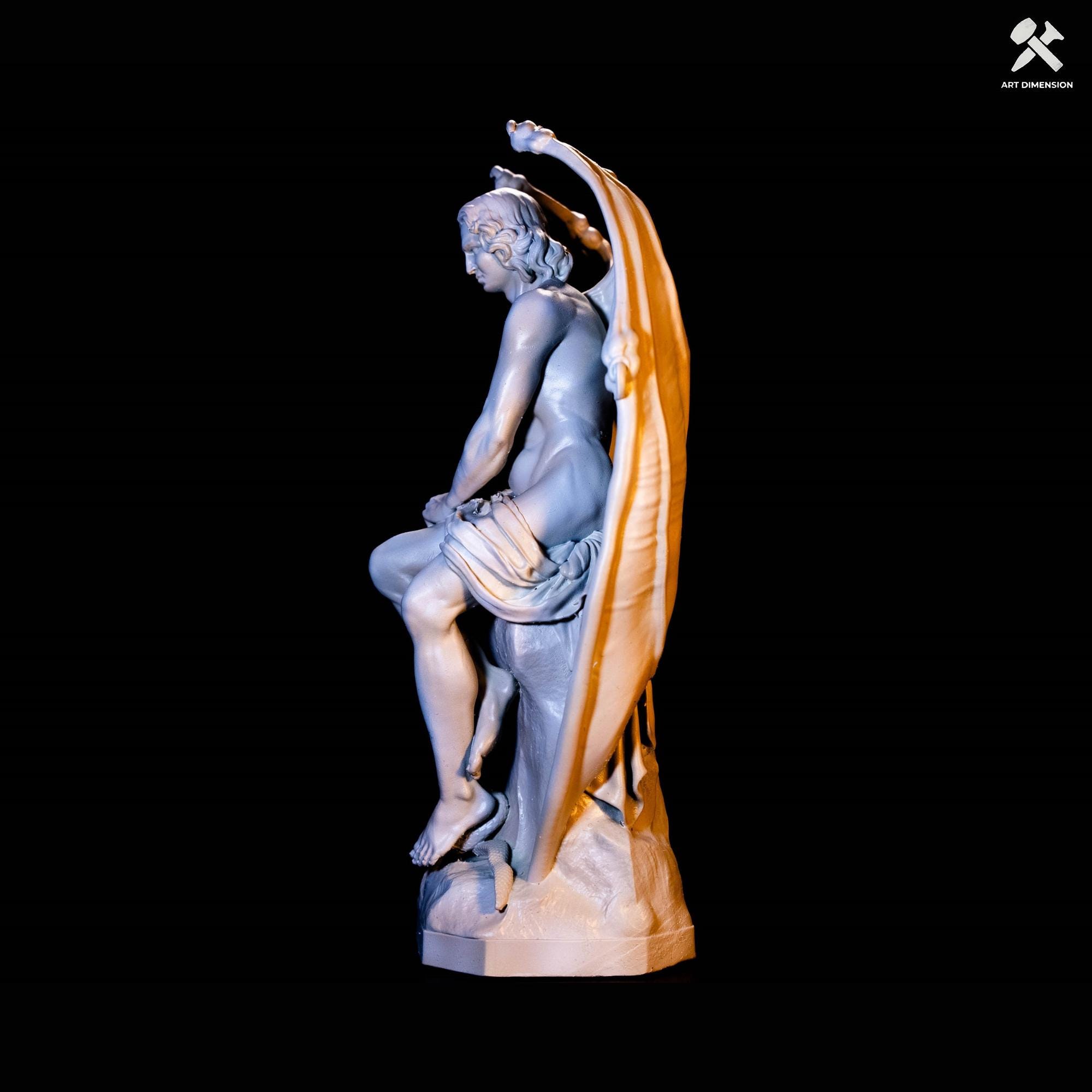 Angel of Evil. Hand-painted Art Sculpture. Lucifer by Joseph Geefs