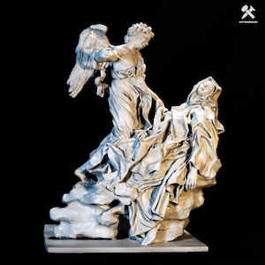 The Ecstasy of Saint Teresa. Sculpture by Bernini. Hand-painted 3D