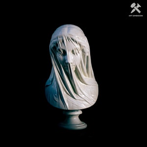 Bust of a Veiled Woman. Hand-painted replica. Marble or bronze.